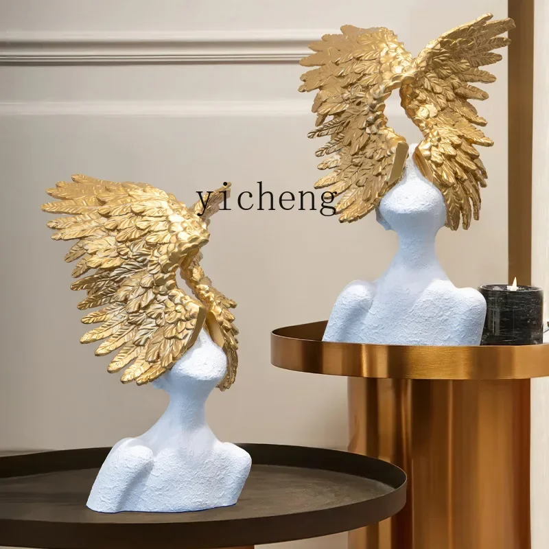 Resin Art Decor - Ornamento de anjo abstrato moderno e