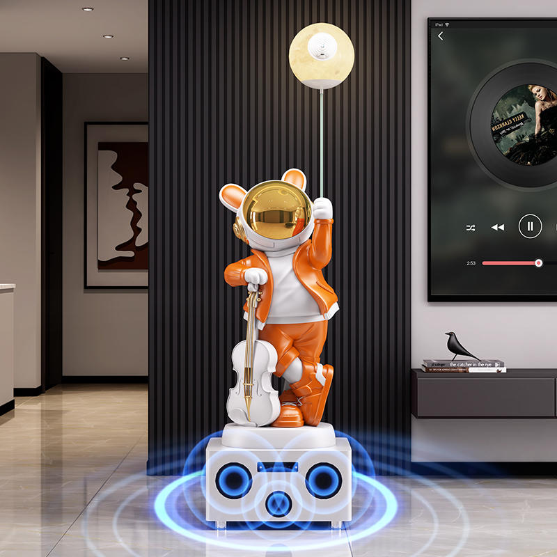 Resin Art Floor - Decoração para casa 136cm coelho astronauta