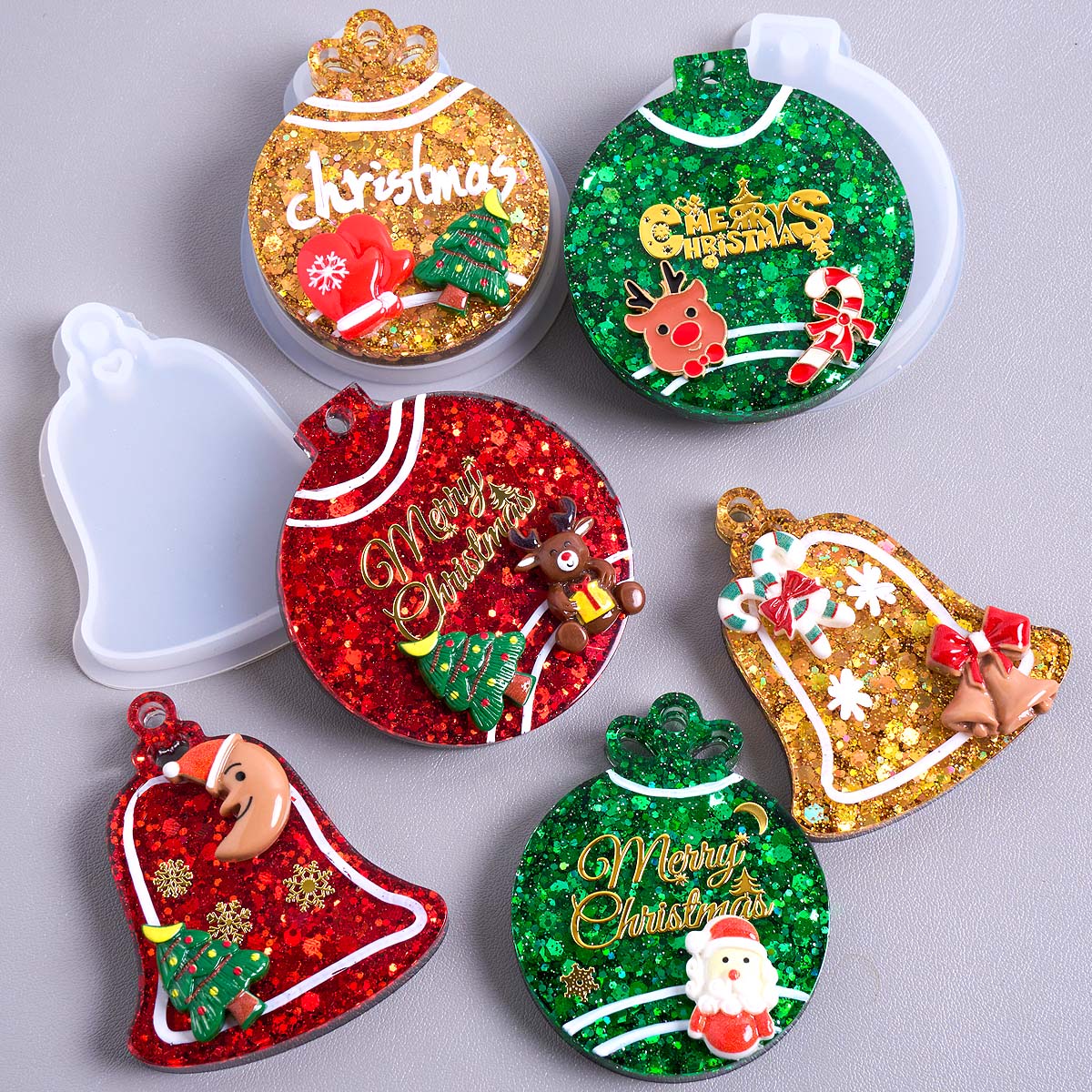 Resin Art Uv - Etiqueta de natal pingente molde de