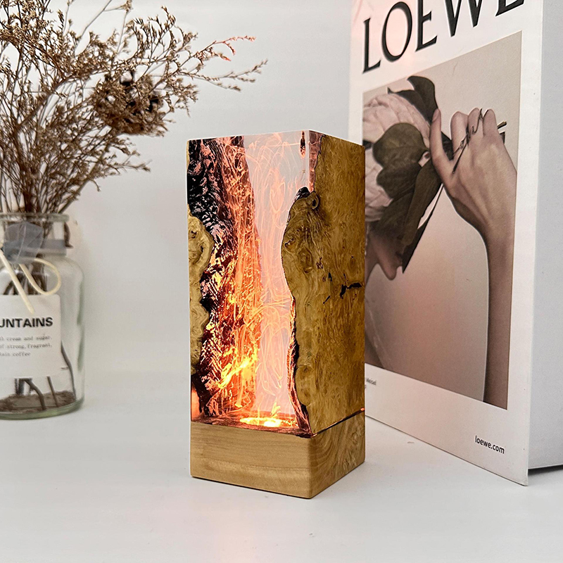 Resin Art Light - Luminária de Mesa de Resina com