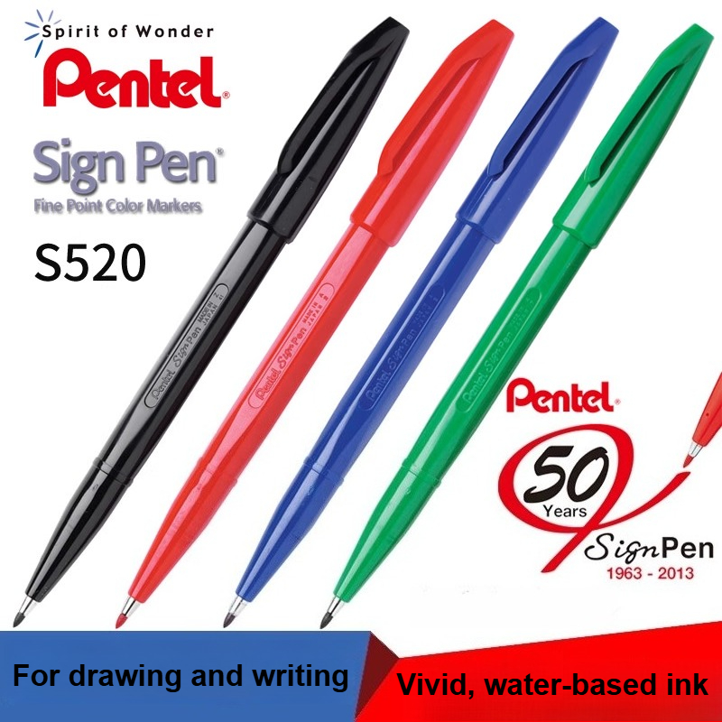 Pentel Pen Sign Pen - 1/3/12pc pentel s520 sinal caneta ponto