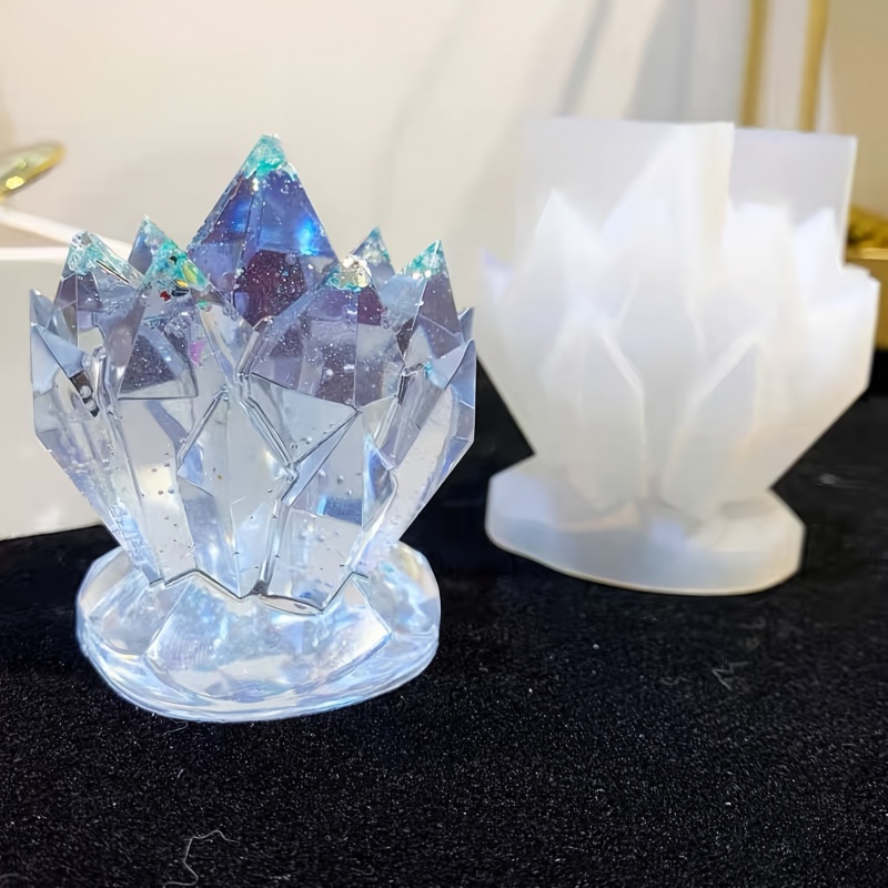 Resin Art Mold - 1pccristal cluster decorativo molde de silicone