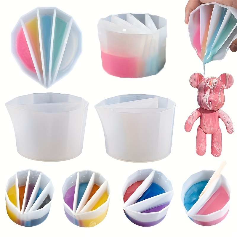 Resin Art Pouring - Copo de Silicone com Divisórias (1
