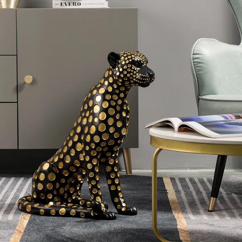 Resin Art Floor - Decoração de Casa, Estátua de Leopardo