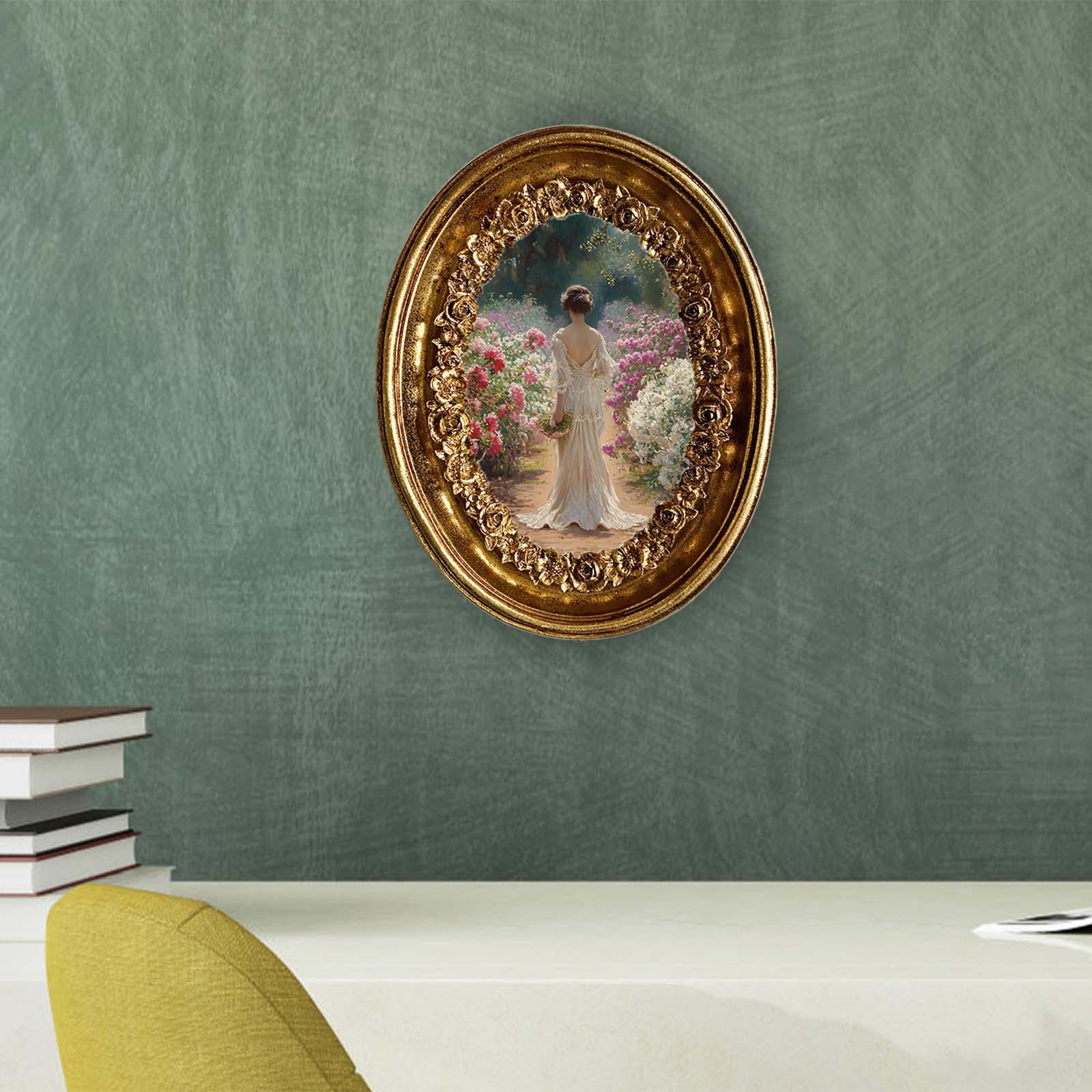 Resin Art Studio - Moldura oval vintage para fotos, 5.8x7.3