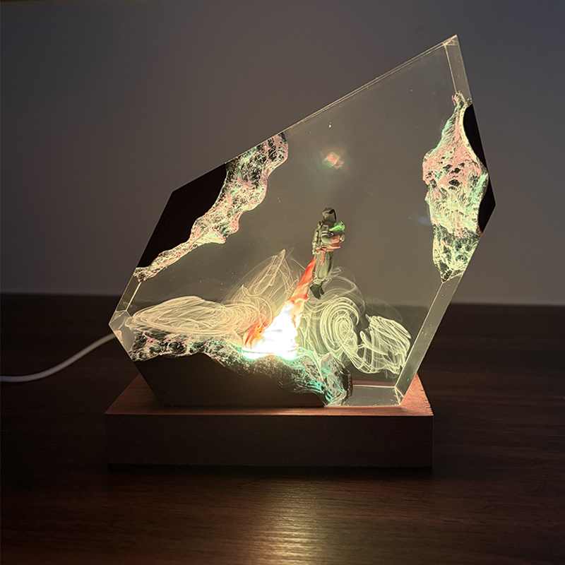 Resin Art Light - Luminária de Mesa de Resina com