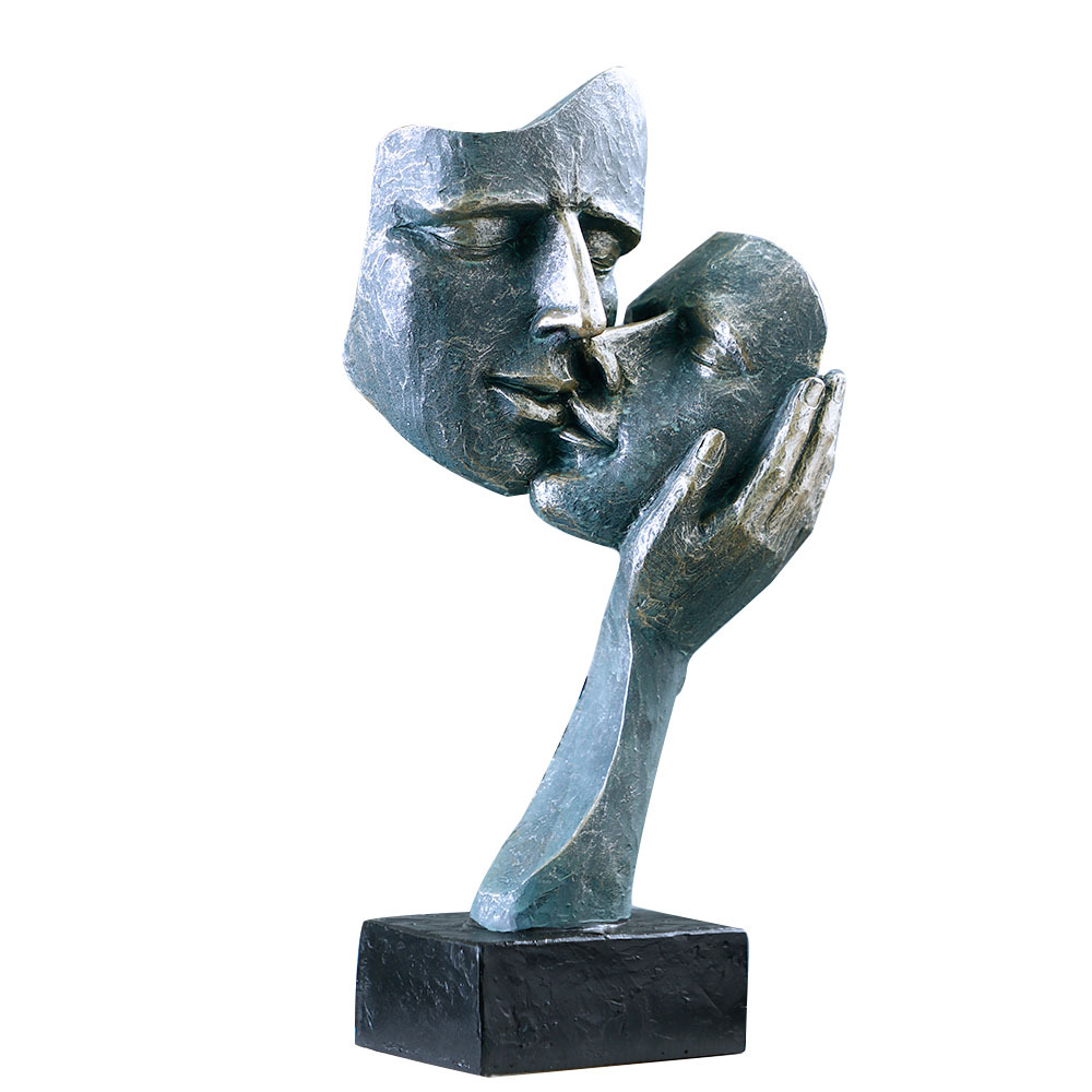 Resin Art Unique Ideas - Escultura de máscara facial beijando, arte