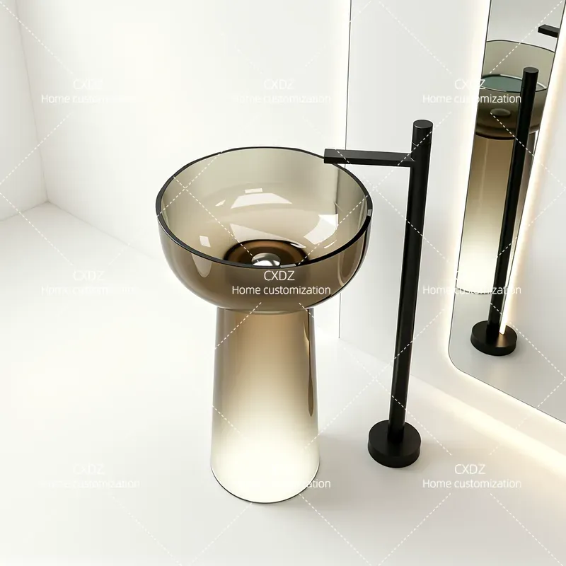 Lavatório de Coluna Integrado  - Resin Art Floor avaliação e preço