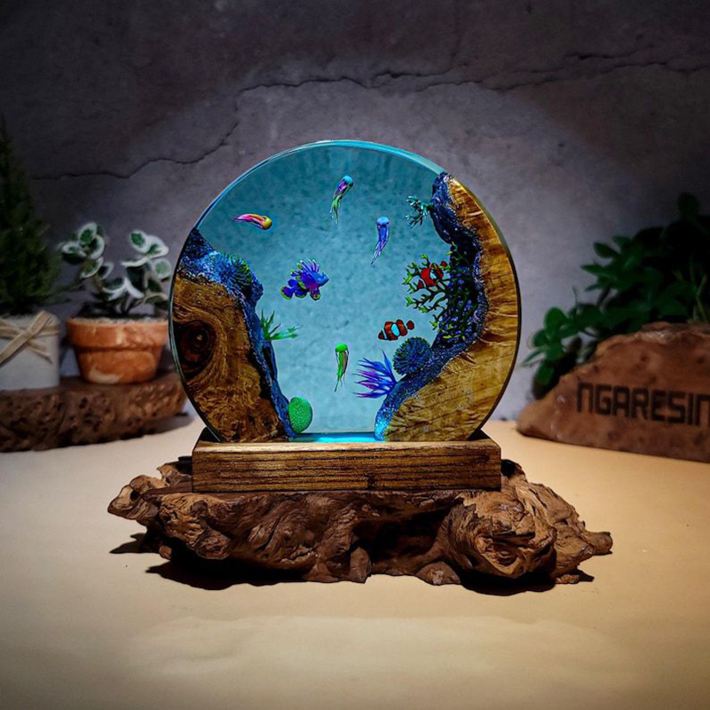 Luminária de Mesa de Resina co - Resin Art Light avaliação e preço