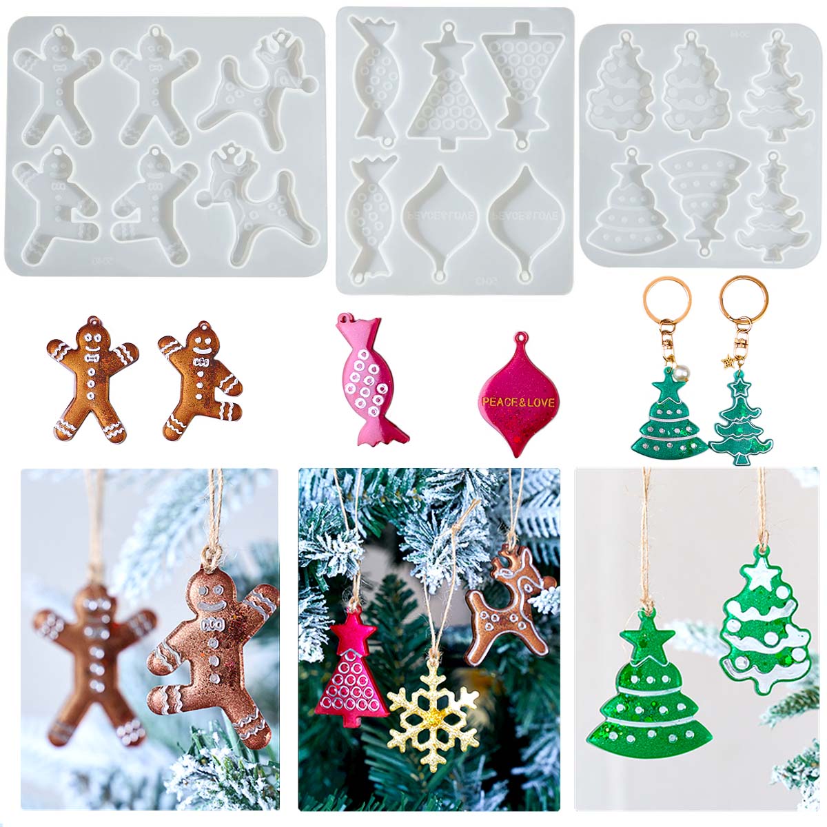 Série de natal brincos pingent - Resin Art Mold avaliação e preço