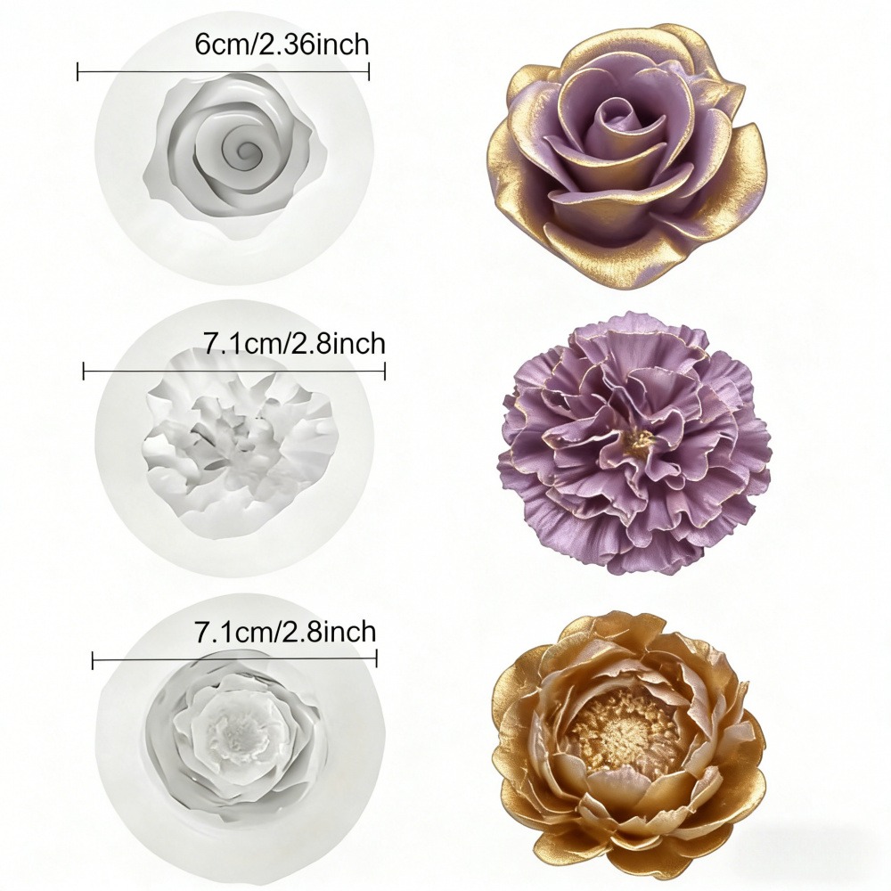 Conjunto de 3 Moldes de Silico - Resin Art Design For Wedding avaliação e preço