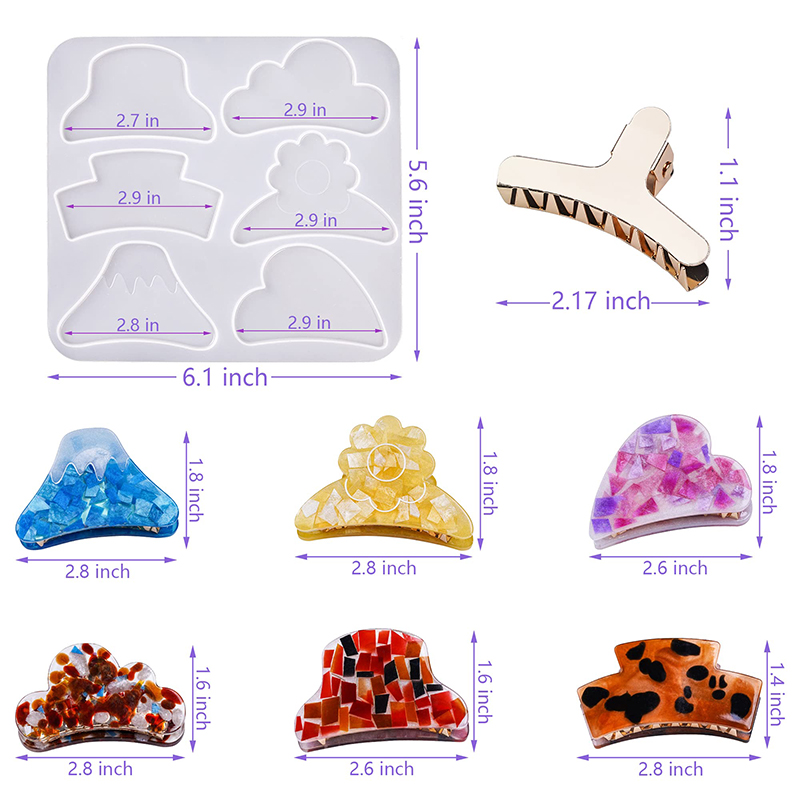 Grampos de cabelo garra silico - Resin Art Uv avaliação e preço