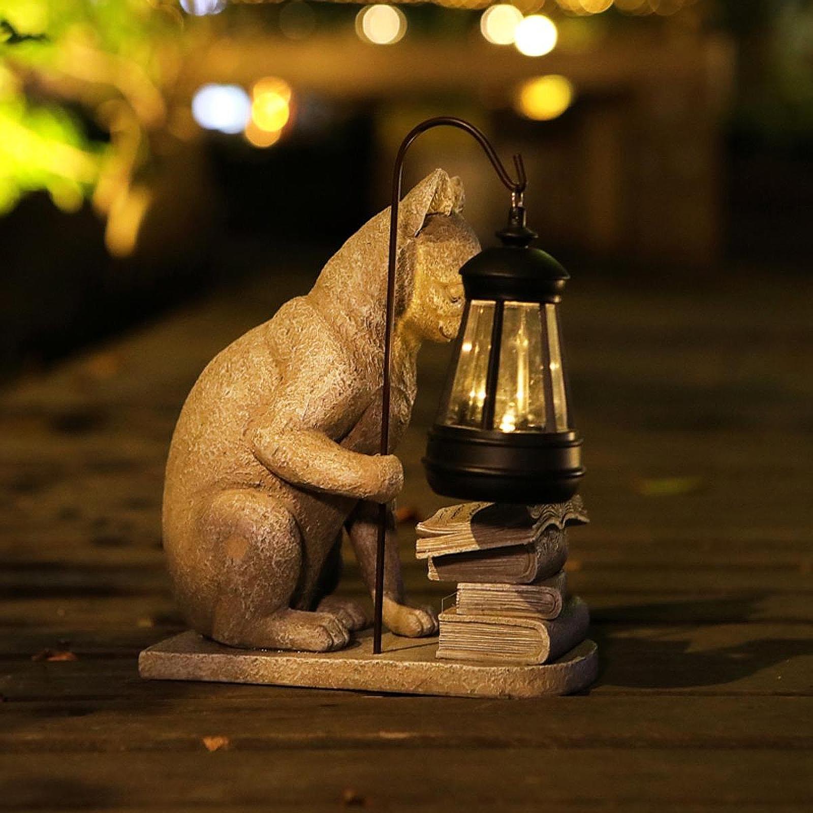 Gato solar jardim mini estátua - Resin Art Sculptures avaliação e preço